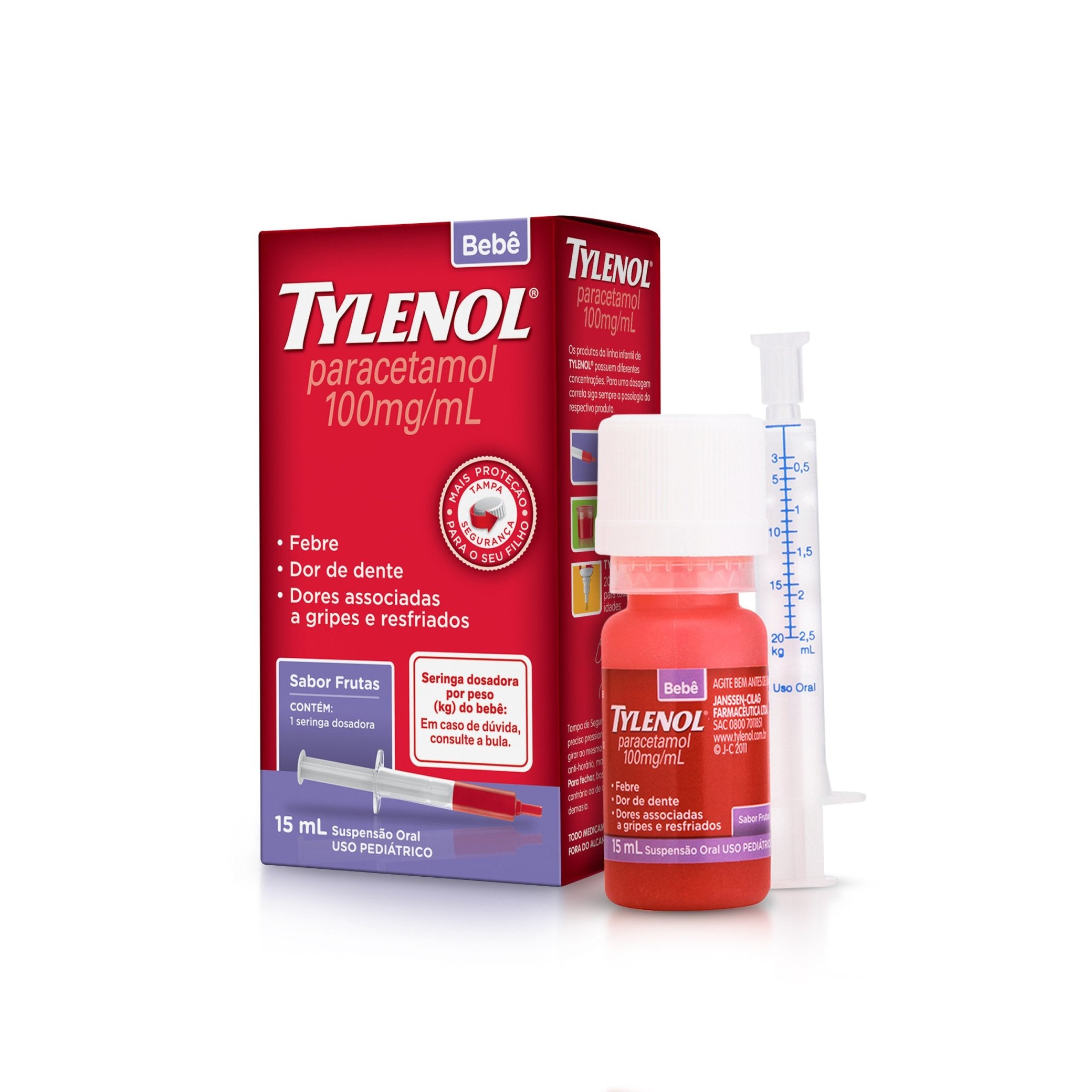 Tylenol Paracetamol Bebê 100mg/ml Sabor Frutas (15ml)